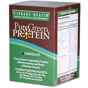   Health, PureGreen Protein, Chocolate, 10 Packets, (29.79 g) Per Packet