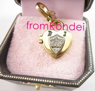 Juicy Couture Large Pave Engagement diamond Ring Bracelet Charm 504 