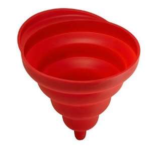  Collapsible Silicone Funnels  Set of 2 (Red) Kitchen 