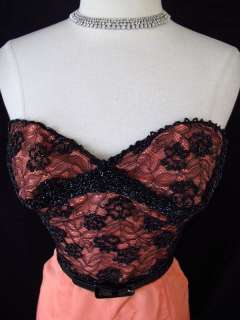 Vtg 50s 60s LACE + BEADS Bombshell Wiggle Fit Holiday COCKTAIL Party 