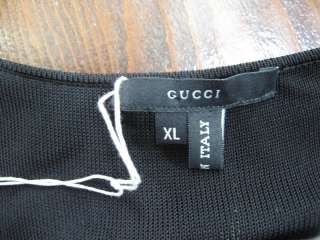 Gucci Black Sleeveless Cowl Neck Bottom Slit Evening Dress XL  