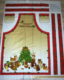 Seasons Greetings Apron Christmas Fabric Panel  
