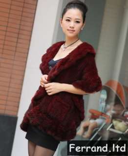   Knit/Knitted Mink Fur Shawl/Stole/Wrap 5 Colors 69,3 inch  