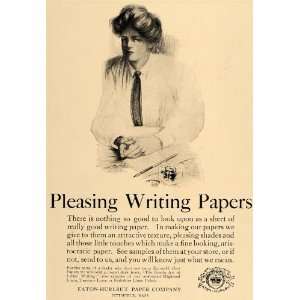  1906 Ad Eaton Hurlbut Paper Writing Fountain Ink Pen 