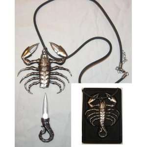  Stainless Steel Fantasy Scorpion Necklace Knife Toys 
