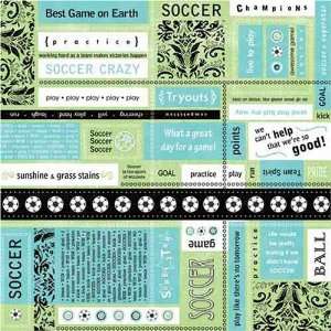  Soccer Block Scrapbook Paper 
