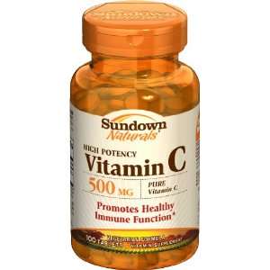  Sundown Naturals Vitamin C, High Potency, 500 mg, Tablets 