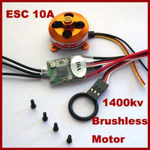 RC 1400kv Brushless Motor 2204 14 + ESC 10A   