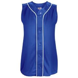 Custom Tag Up Full Button Sleeveless Softball Jerseys 15 