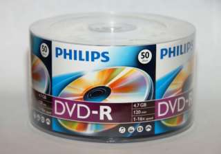200 PHILIPS BRANDED 16X DVD R BLANK DVDR MEDIA DISCS  