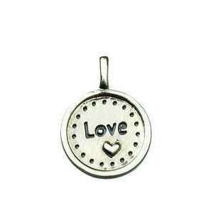   Necklace Circle Pendent LOVE w/ Heart   Love Pendent Toys & Games
