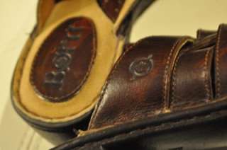 BORN ~ Chestnut Brown LEATHER ~ sz 39 / 8 ~ Lattice Weave CLOG shoes 