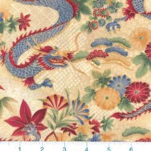  45 Wide Kimono Dragons & Spider Mums Multi Fabric By The 