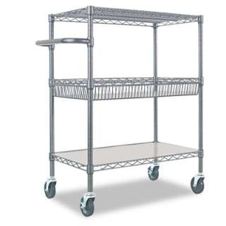 shelf chrome rolling storage cart commercial/home/business/office 