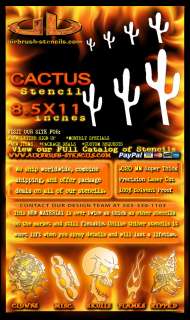 Western Cactus airbrush stencil template harley paint  