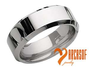   TUNGSTEN CARBIDE POLISHED SILVER WEDDING BAND RING WITH FREE GIFTBOX