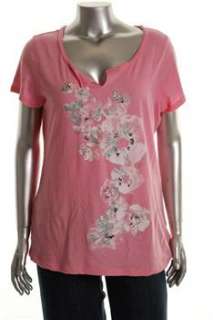 DKNY Jeans NEW Juniors Pink Casual Shirt BHFO Sale XL  