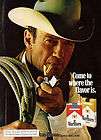 1975~MARLBORO CIGARETTES~Smo​king Cowboy~Marlbor​o Man~Close Up~Z 