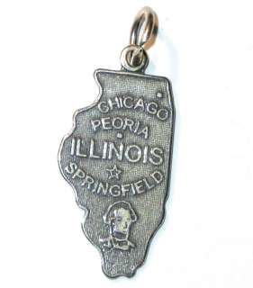 STERLING SILVER CHARM State of ILLINOIS IL  
