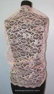 Sheer Pink Lace Wrap Evening Wear Shawl Bridal Prom  