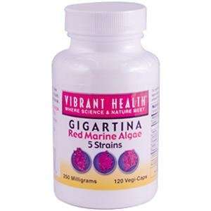 Vibrant Health, Gigartina, Red Marine Algae, 5 Strains, 250 mg, 120 