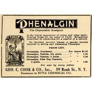   Treatment Etna Chemical Analgesic   Original Print Ad