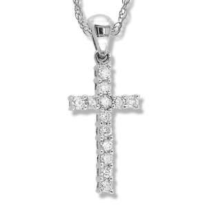   Cross Pendant in 14k White Gold with 18in. chain CoolStyles Jewelry