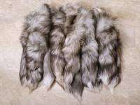 Blue frost Fox tail real 22 fur coat pelt hide skin Huge Key chain 