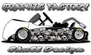Skull Pile Go Kart Graphic Body Decal Wrap Sticker Cart  