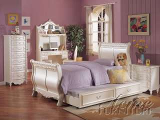 Youth White Pearl 5 pc Twin Bedroom Set  