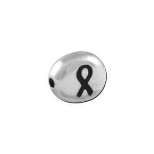  7mm Oval Pewter Alphabet Beads   Awareness Ribbon Arts 