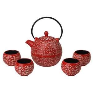 Red & Black Zen Tea Set  Grocery & Gourmet Food