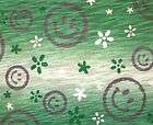 smile green smiley face flower jersey knit extra wide fabric