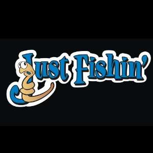  Fishing   Blue Just Fishin Decal for Cars Trucks Home and 
