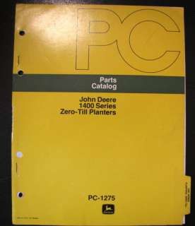 John Deere 1400 Zero Till Planters Part Manual  