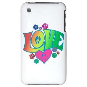  iPhone 3G Hard Case Love Peace Symbols Hearts and Flowers 