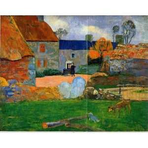  Oil Painting The Blue Roof Paul Gauguin Hand Painted Art 