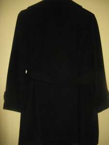   womens winter black wool blend coat long jacket plus size 3X  