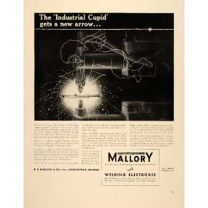  1939 Ad Mallory Welding Electrodes Electric Auto Radio 