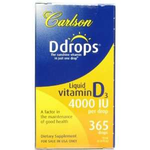 Carlson Labs   D Drops Liquid Vitamin D3 365 Drops 4000 IU 