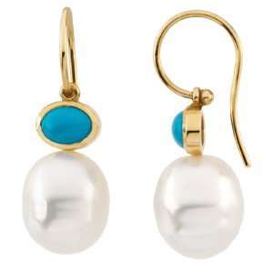  Earring South Sea Cultured Pearl Genuine Turquoise Earring Jewelry