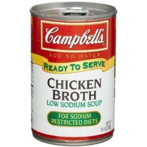 Campbells Low Sodium Chicken Broth, 10.5 oz, 12 ct (Quantity of 1)