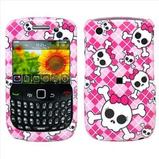 Pink Skull Hard Case Cover For Blackberry Curve 8520  
