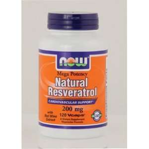 NOW Foods   Natural Resveratrol 200 mg 120 vcaps Health 