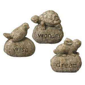   Dream Wonder Bird Turtle Rabbit Figurines, Three Styles, Set of 9
