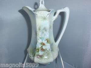   RS Prussia Porcelain 1904 1914 Mold Daisy Chocolate Pot Marked  