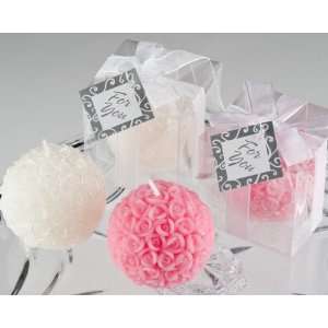  Rose Ball Candle in Gift Box with Matching Bow and Tag 