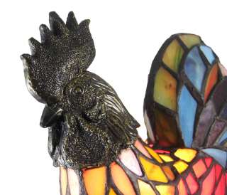 Stained Glass Rooster Accent Lamp Chicken  