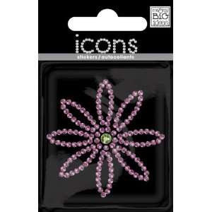 Me & My Big Ideas Rhinestone Word and Icon Stickers, Mini Flower/Pink 