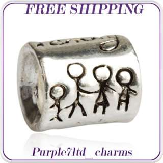 1pc silver family bead for European bracelet beads charm Z48  